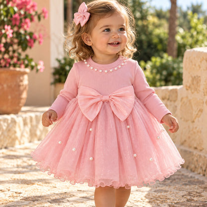 Pearl Detail Tulle Dress
