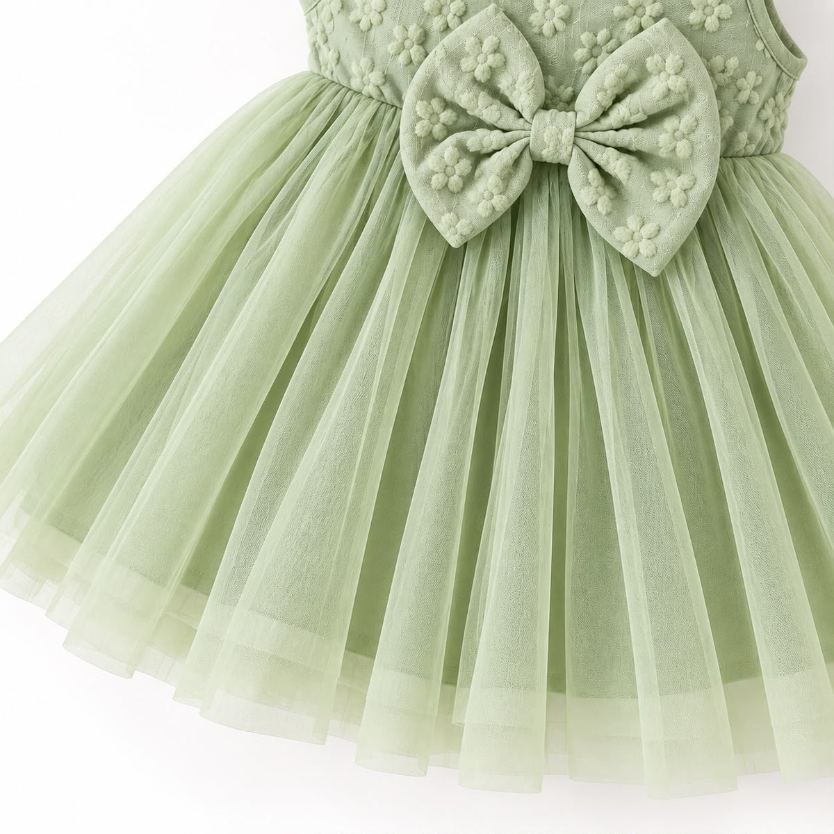 Floral Tulle Dress and Cardigan Set