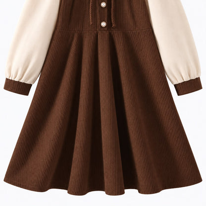 Long Sleeve Corduroy Toddler Dress