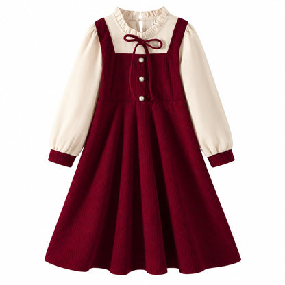 Long Sleeve Corduroy Toddler Dress