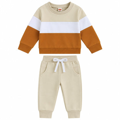 Colorblock Sweatshirt and Joggers Set