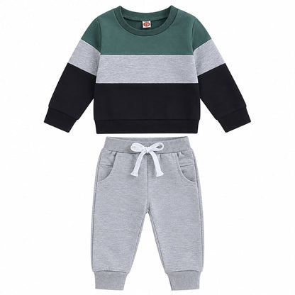Colorblock Sweatshirt and Joggers Set