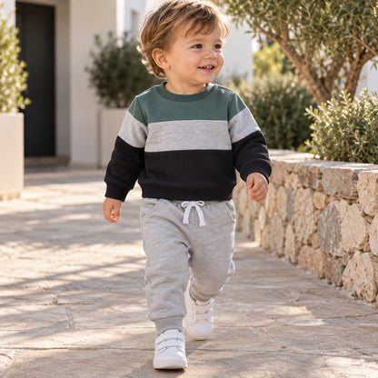 Colorblock Sweatshirt and Joggers Set