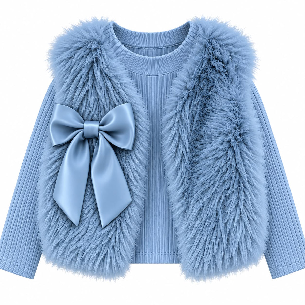 Faux Fur Vest and Skirt Set