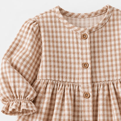Tiered Gingham Toddler Dress