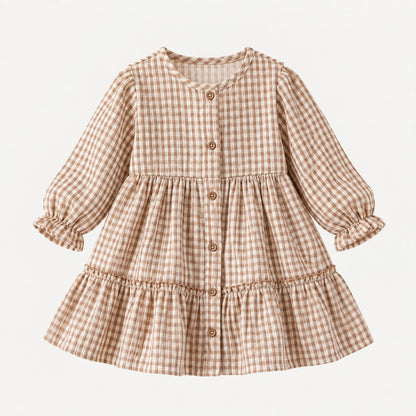Tiered Gingham Toddler Dress