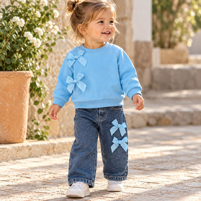 Denim Trousers and Sweatshirt Set