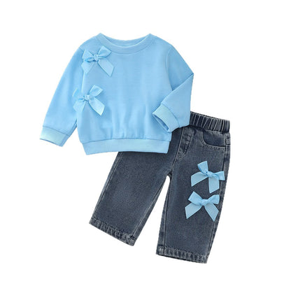 Denim Trousers and Sweatshirt Set