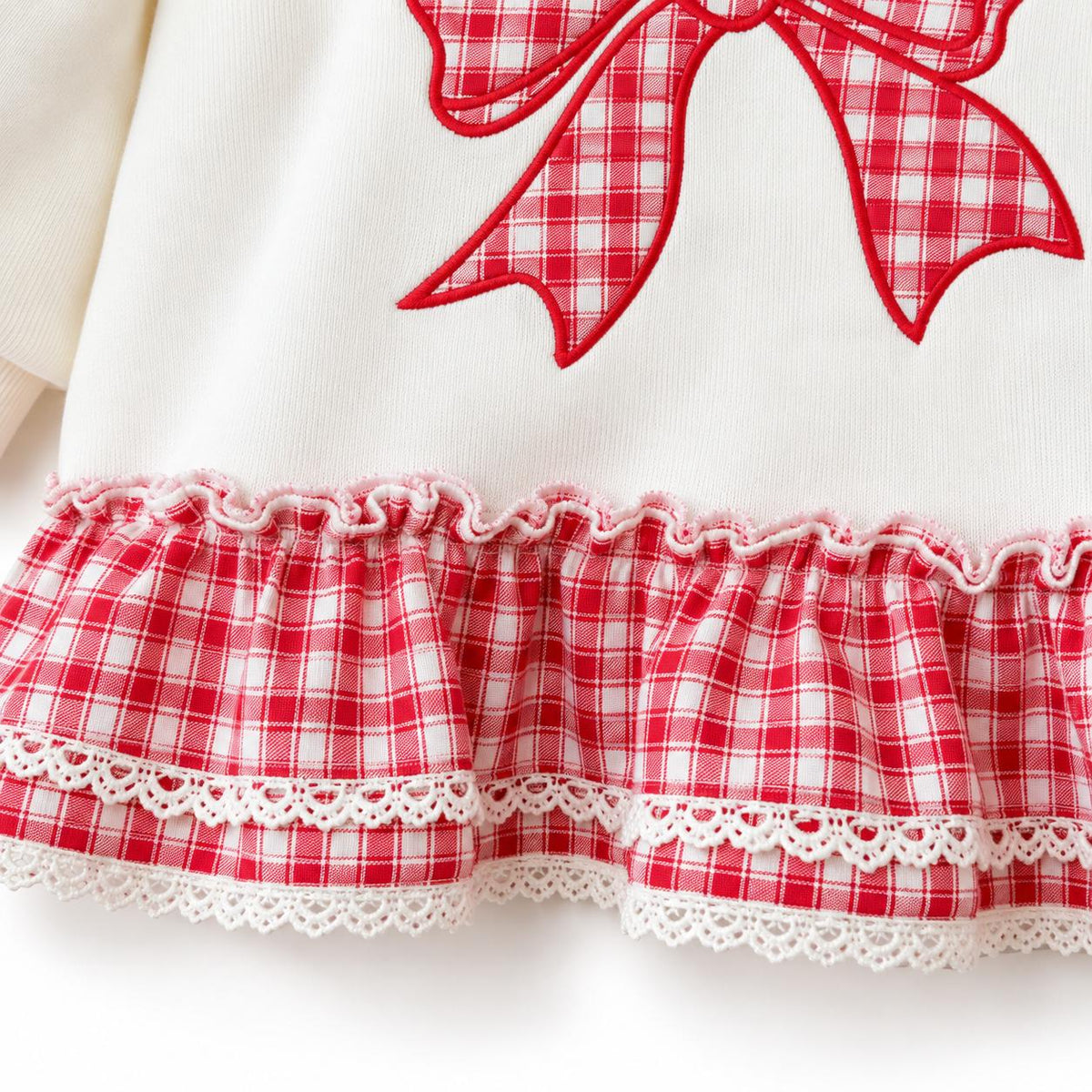 Red Plaid Ruffle Dress