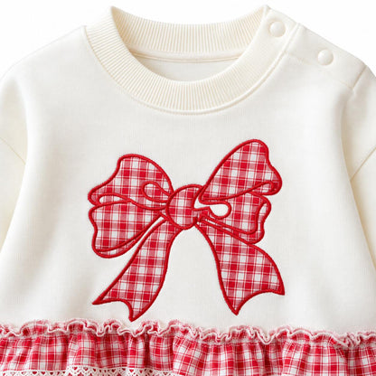 Red Plaid Ruffle Dress