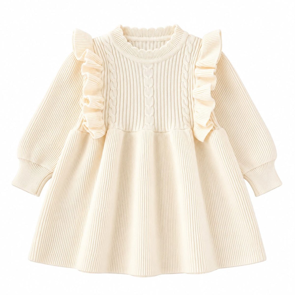 Ribbed Long Sleeve Baby Dress