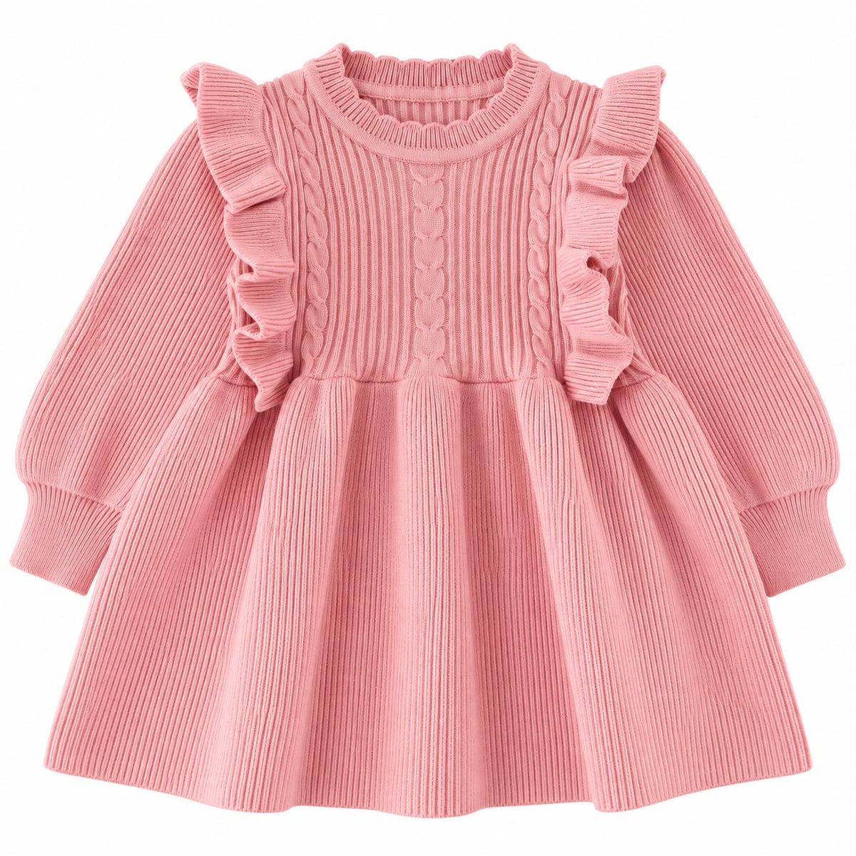 Ribbed Long Sleeve Baby Dress