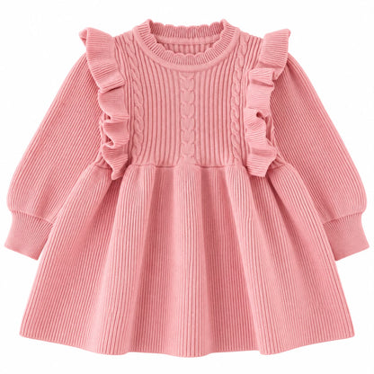Ribbed Long Sleeve Baby Dress