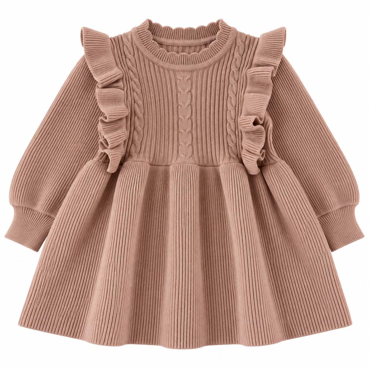 Ribbed Long Sleeve Baby Dress