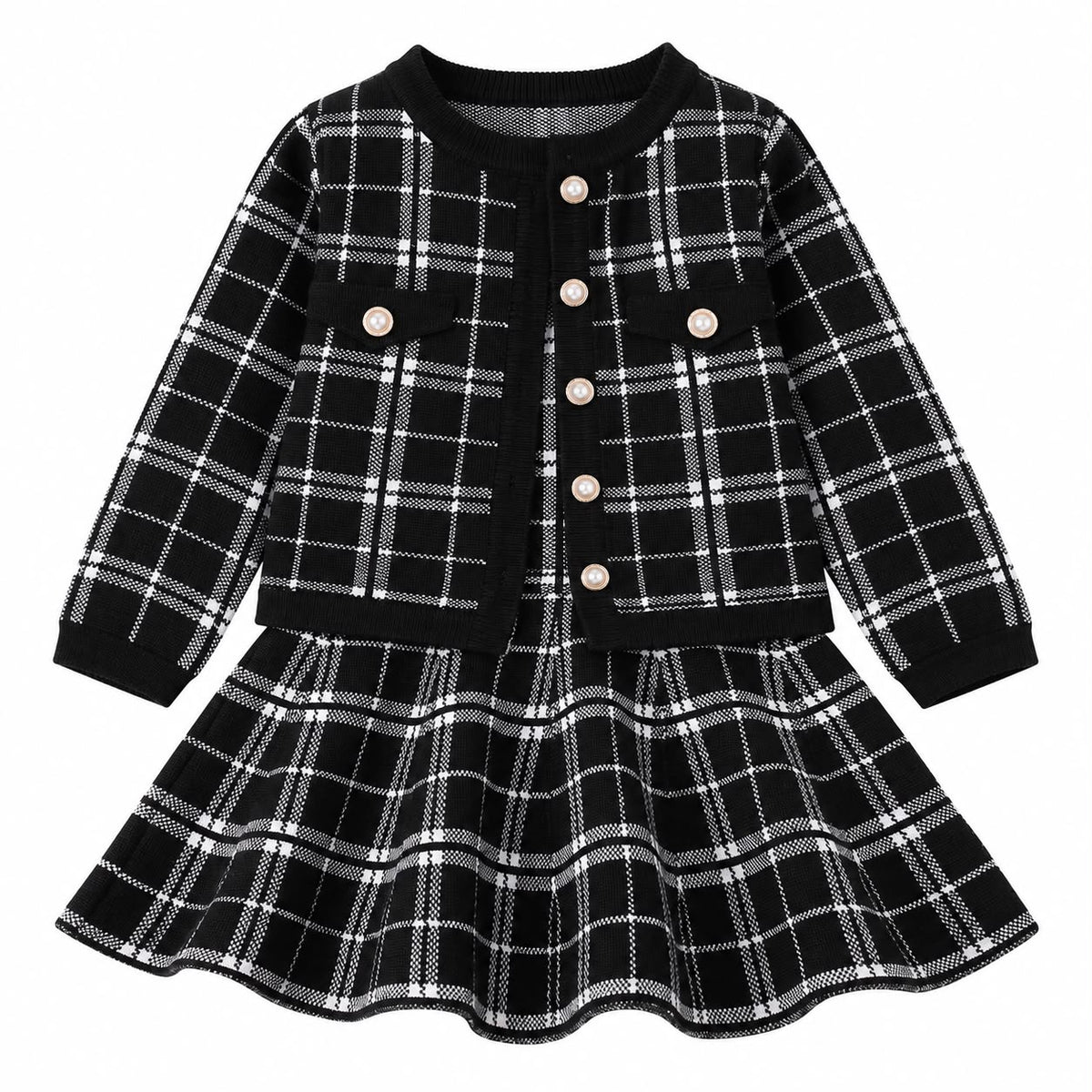 Classic Check Knit Dress Set