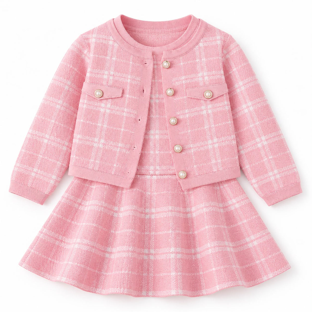 Classic Check Knit Dress Set