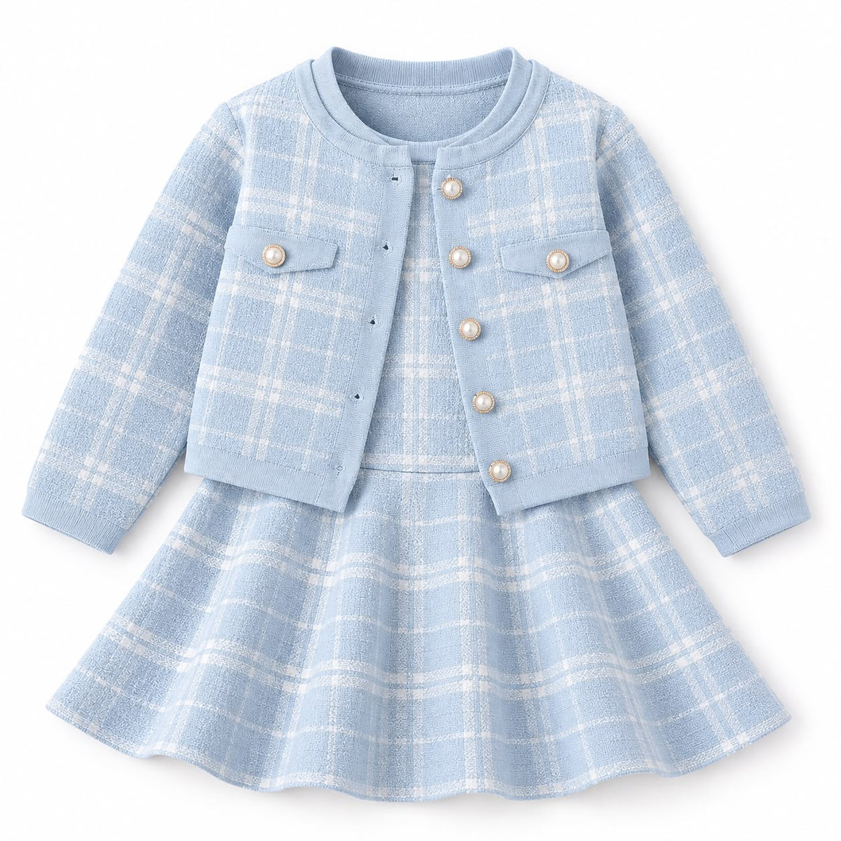 Classic Check Knit Dress Set