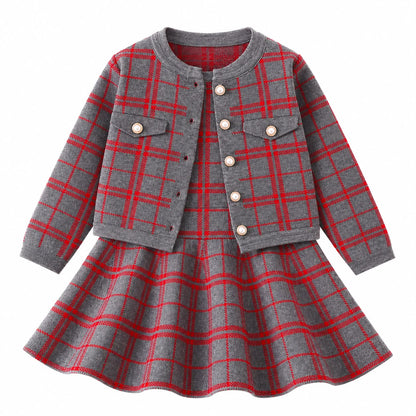 Classic Check Knit Dress Set
