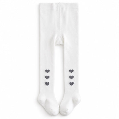 Heart Pattern Toddler Tights