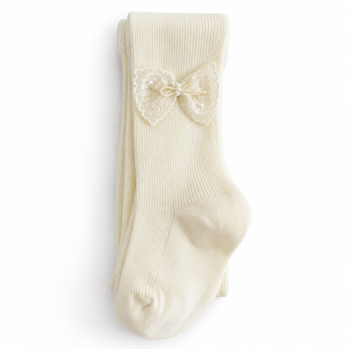 Ivory Bow Baby Tights