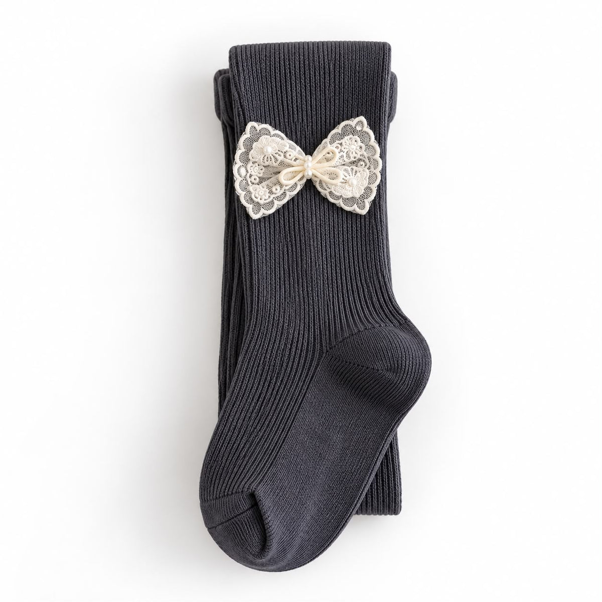 Ivory Bow Baby Tights