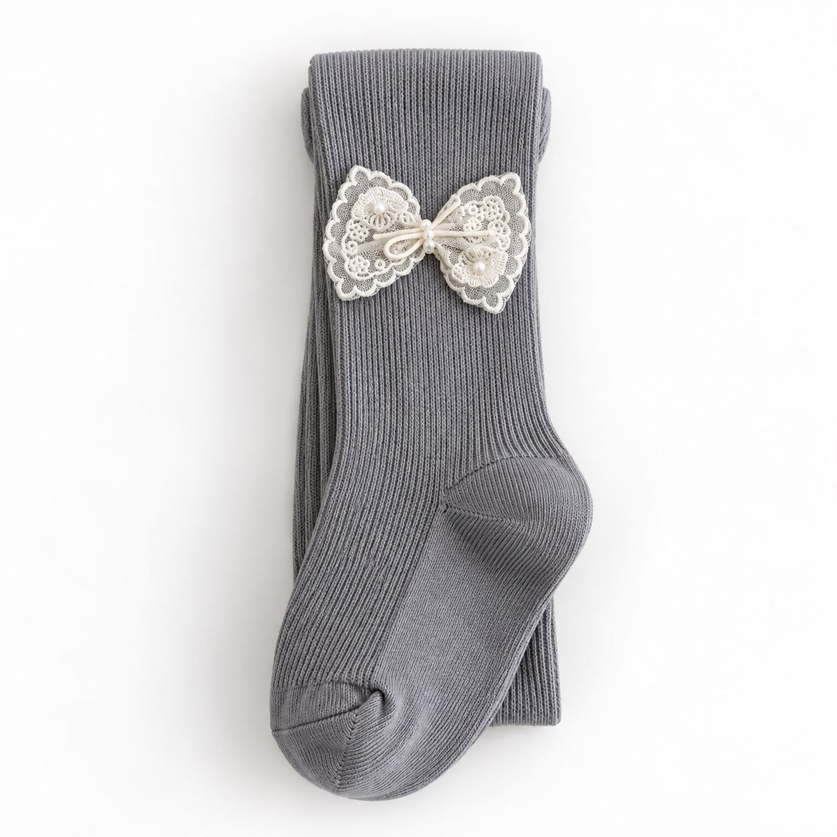 Ivory Bow Baby Tights