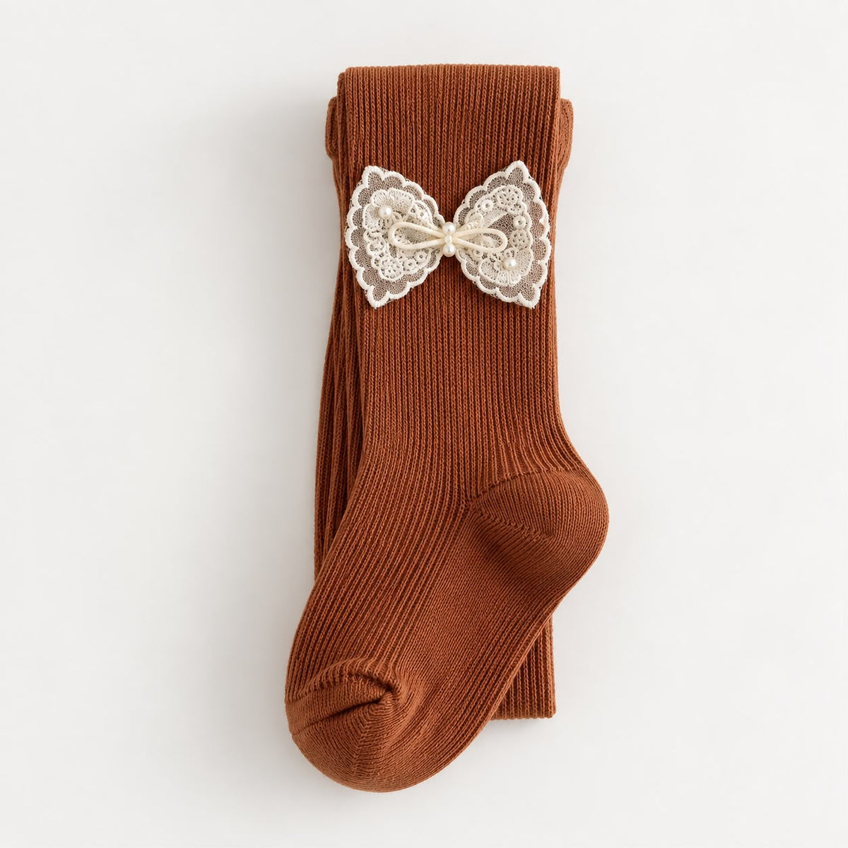 Ivory Bow Baby Tights