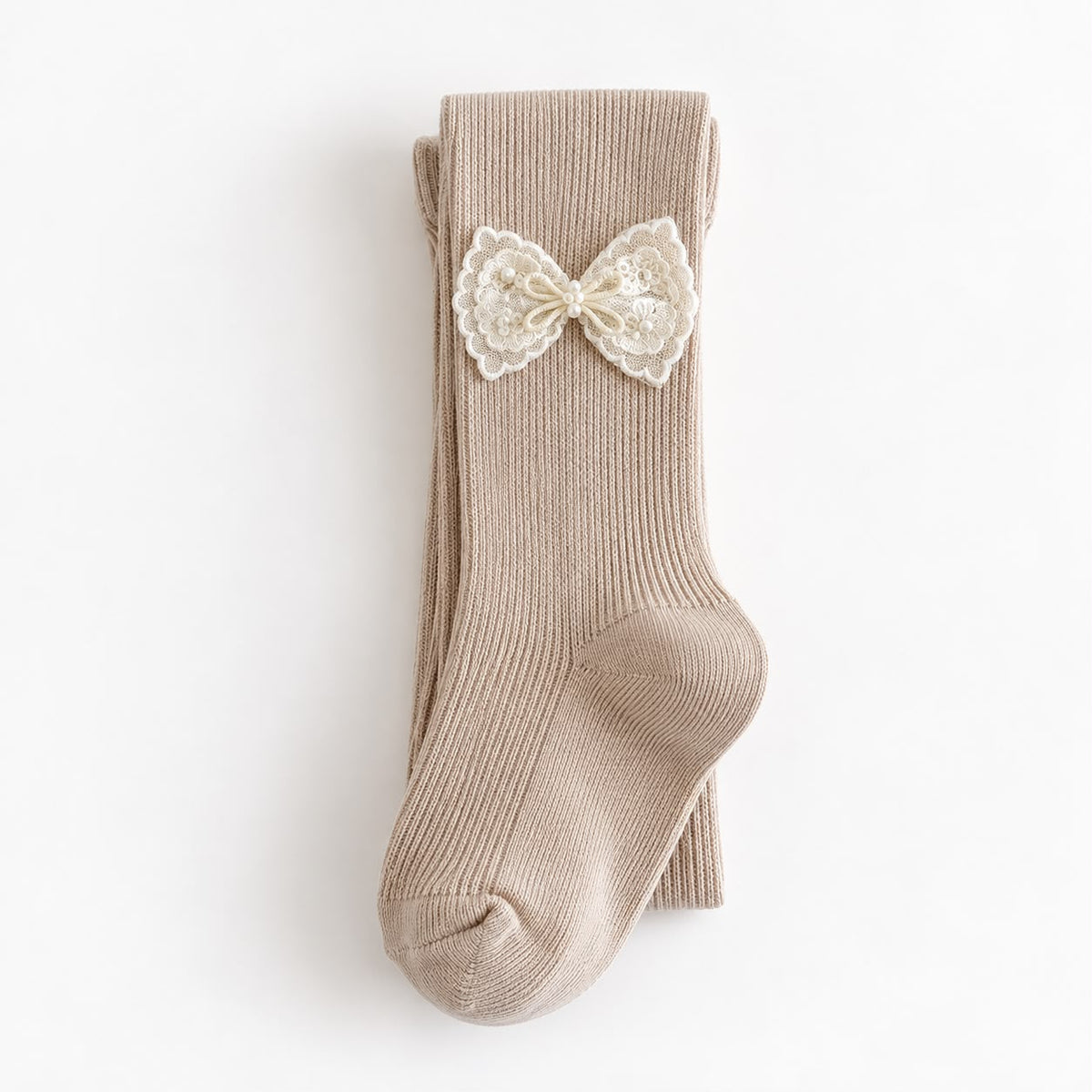 Ivory Bow Baby Tights