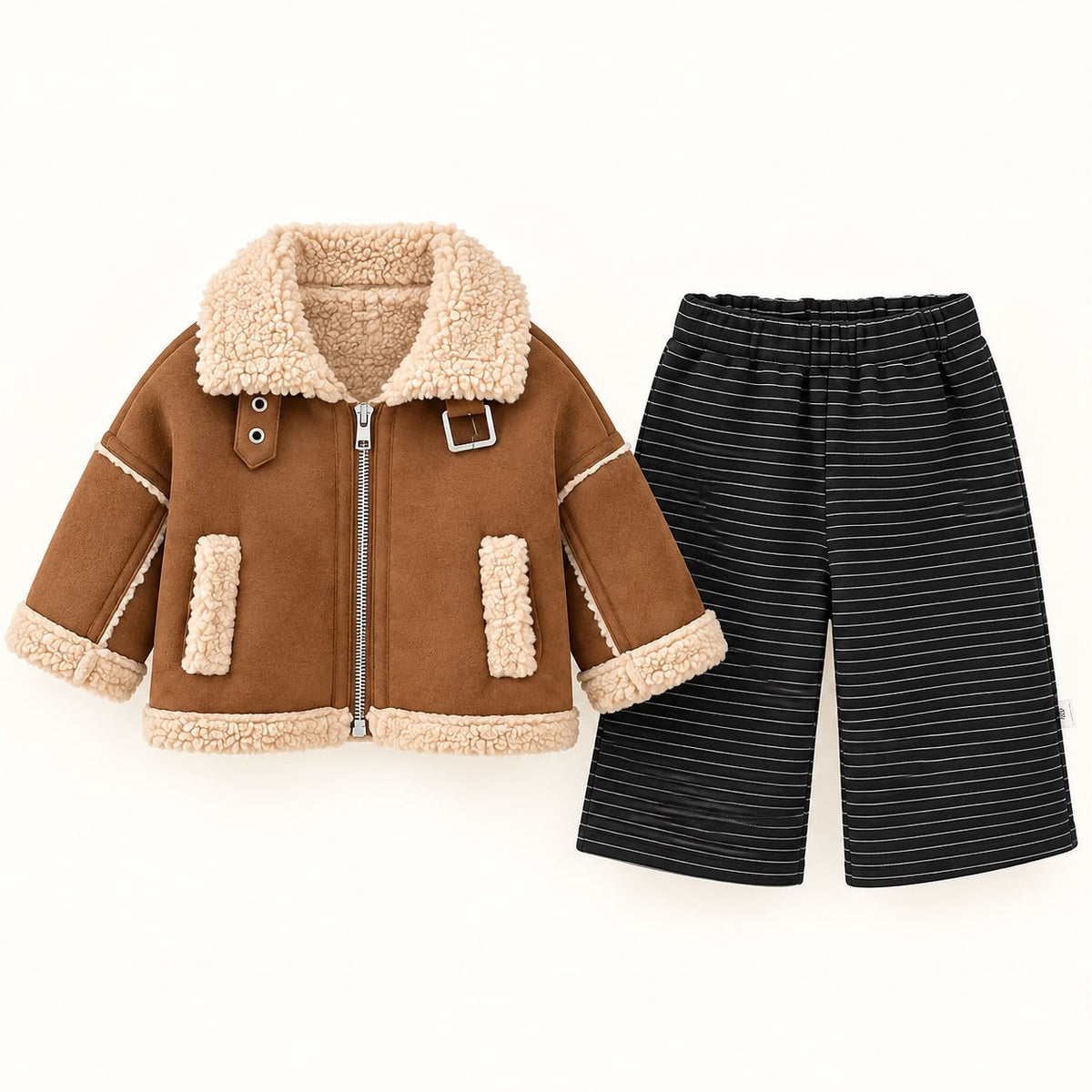 Jacket and Wide Leg Pants Set