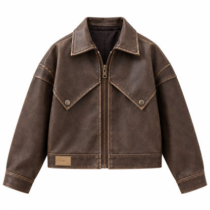 Faux Leather Kids Jacket