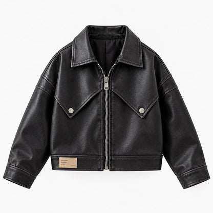Faux Leather Kids Jacket