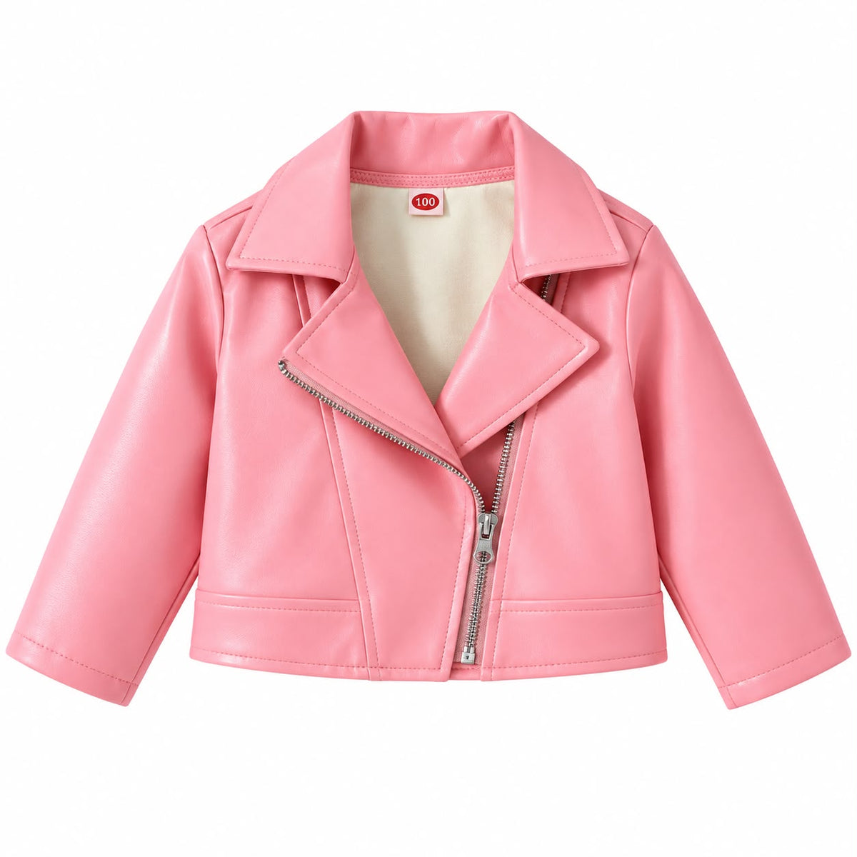 Burgundy Faux Leather Kids Jacket