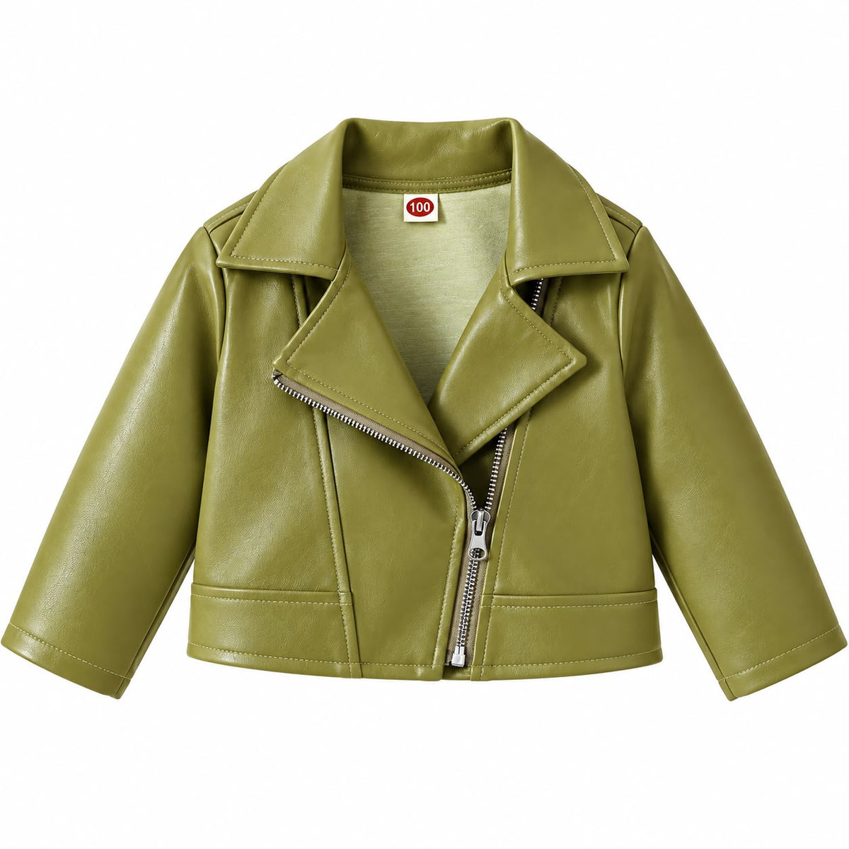 Burgundy Faux Leather Kids Jacket