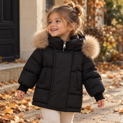 Baby Fur Trim Puffer Jacket