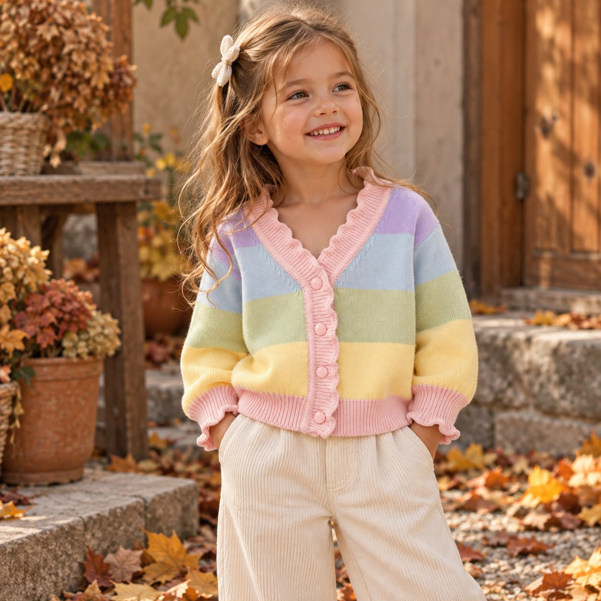 Pastel Stripe Knit Cardigan