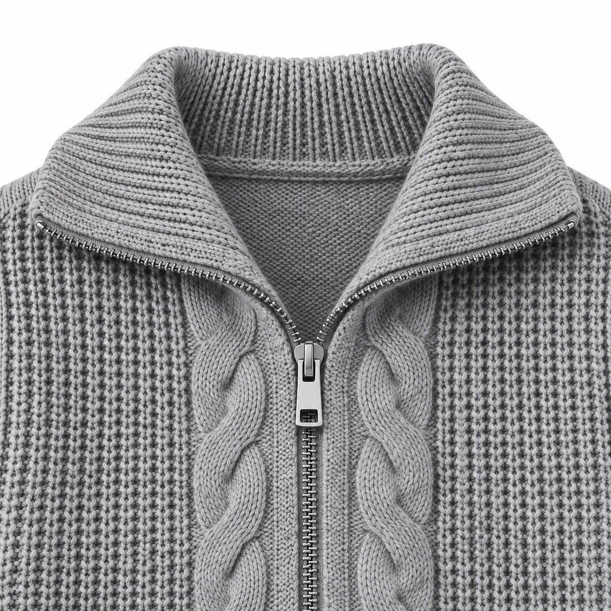 Textured Knit Zip Jacket