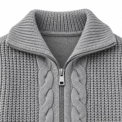 Textured Knit Zip Jacket