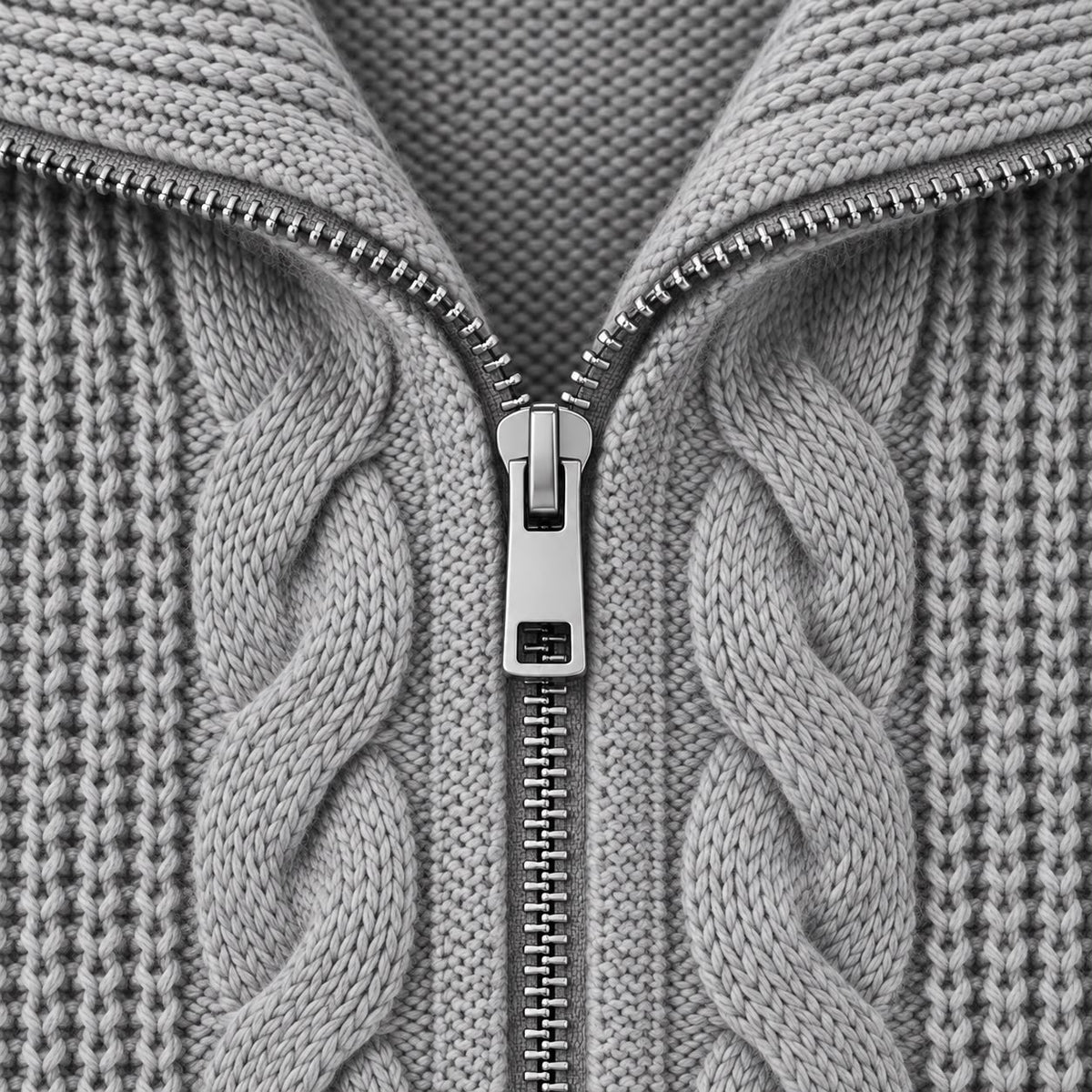 Textured Knit Zip Jacket