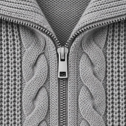 Textured Knit Zip Jacket