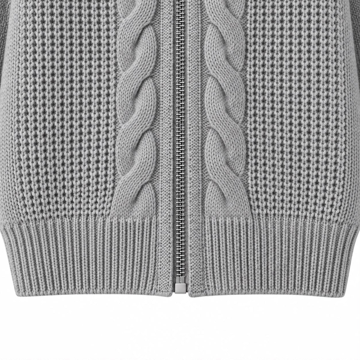 Textured Knit Zip Jacket