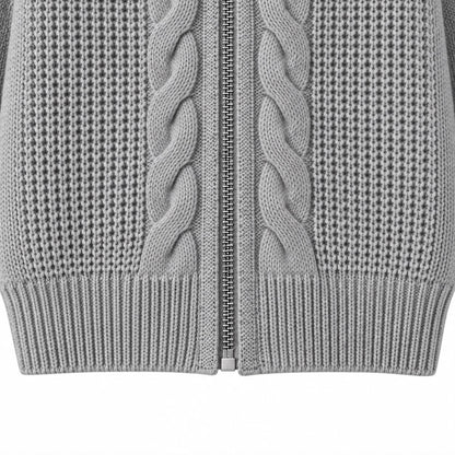 Textured Knit Zip Jacket