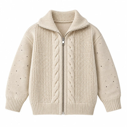 Textured Knit Zip Jacket