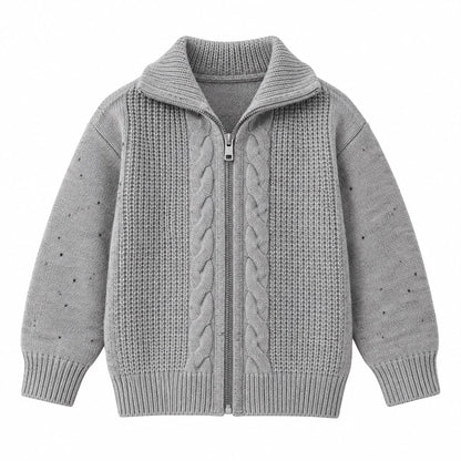 Textured Knit Zip Jacket