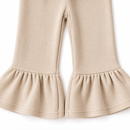 Crochet Collar Flare Pants Set