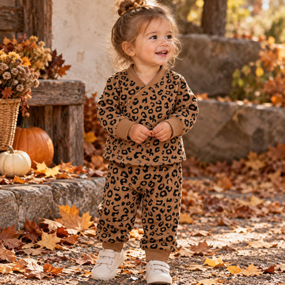 Leopard Print Baby Outfit Set