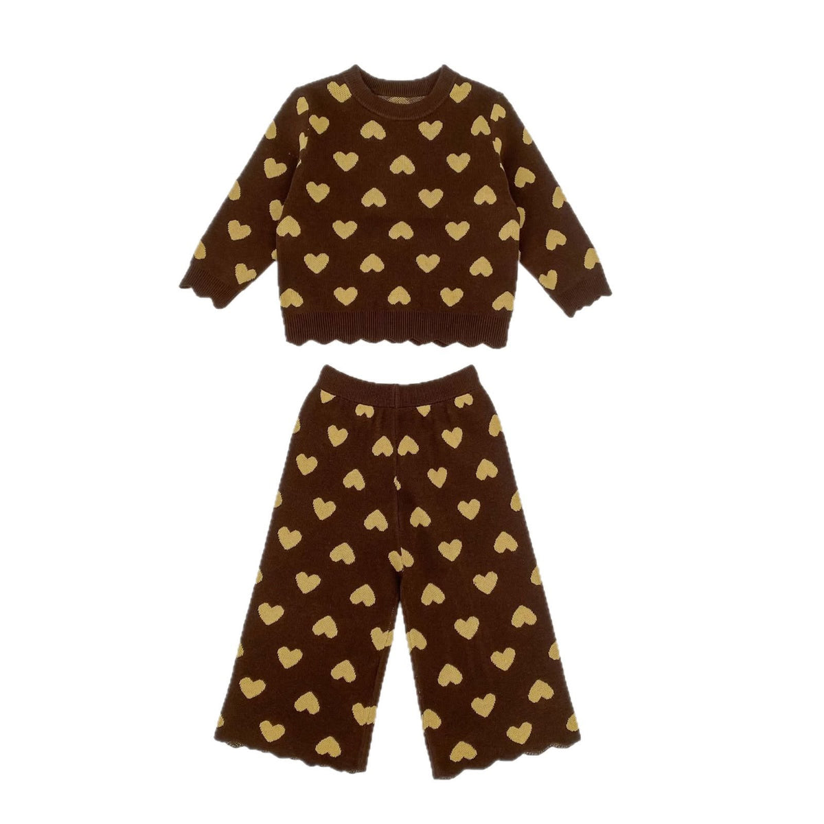 Heart Knit Sweater and Pants Set