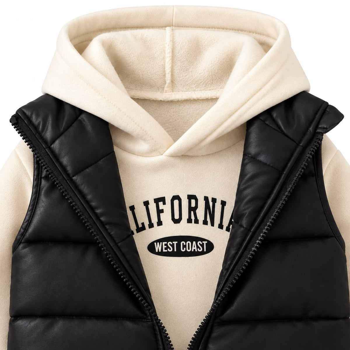 Puffer Vest Hoodie and Jogger Set