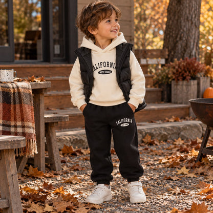 Puffer Vest Hoodie and Jogger Set