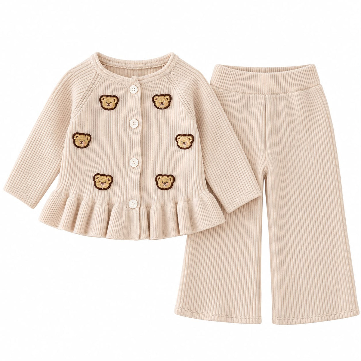 Patch Ribbed Outfit Set