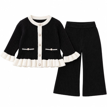 Patch Ribbed Outfit Set